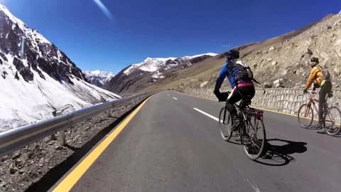 A mountain biker on the Karakoram Highway