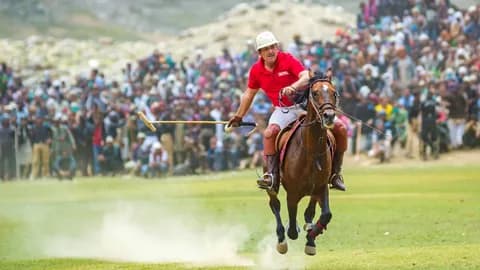 Polo players on the Shandur polo ground